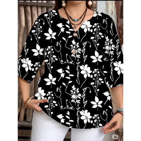 Black_Floral_Print_Relaxed_Fit_Top_for_Women