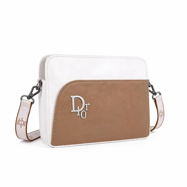 White__And_Tan_Pu_Leather_Colour-Block_Crossbody_Bag_For_Women