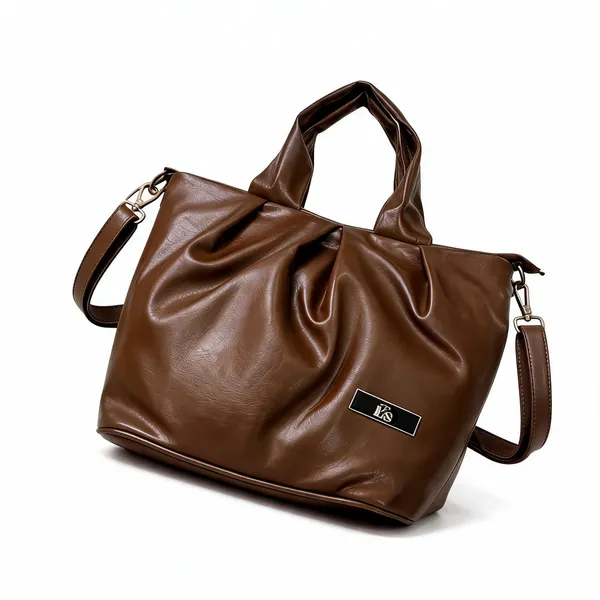 Brown_Pu_Leather_Slouchy_Tote_Handbag_For_Women