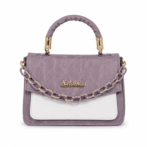 Lavender_Structured_Handbag_With_Chain_Strap