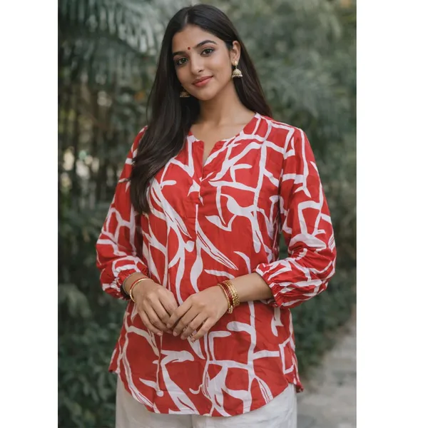 Red_Printed_Relaxed_Fit_Kurta_for_Women