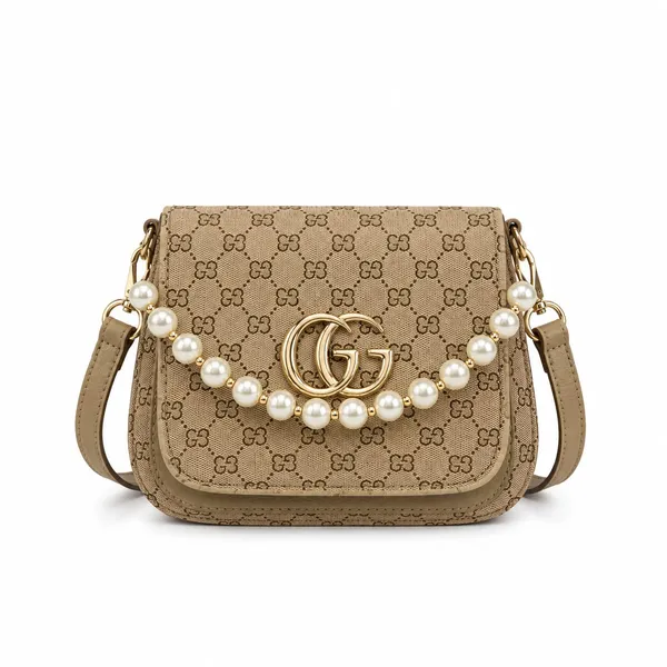 Beige_Patterned_Pearl_Chain_Crossbody_Bag