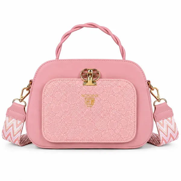 Pink_Lace_Detail_Handbag_With_Shoulder_Strap