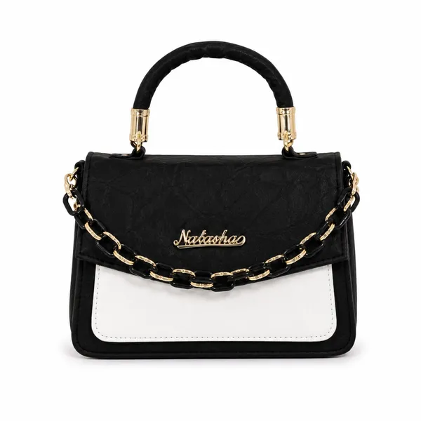 Nakashaa_Black_Structured_Handbag_With_Chain_Strap