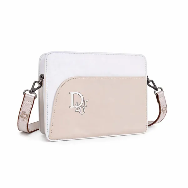 Cream_Pu_Leather_Structured_Crossbody_Bag_For_Women