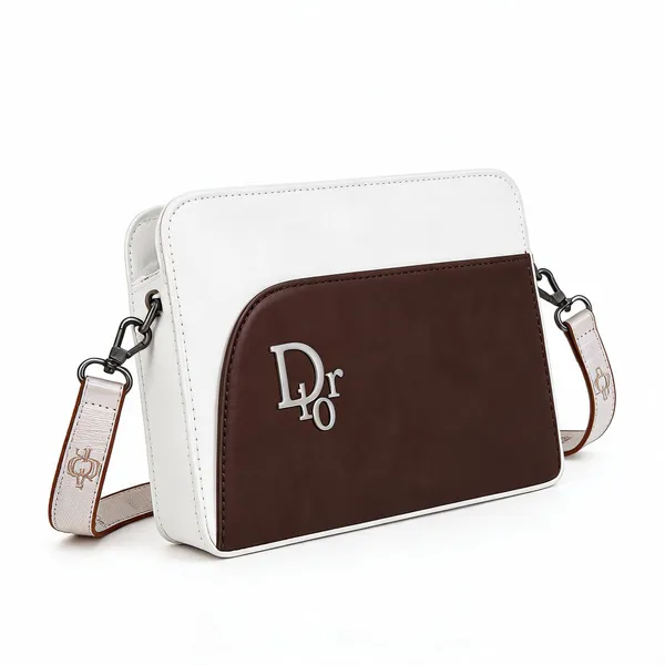 White__And_Brown_Pu_Leather_Crossbody_Bag_For_Women