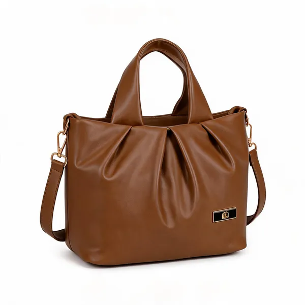 Brown_Pu_Leather_Structured_Tote_Handbag_For_Women