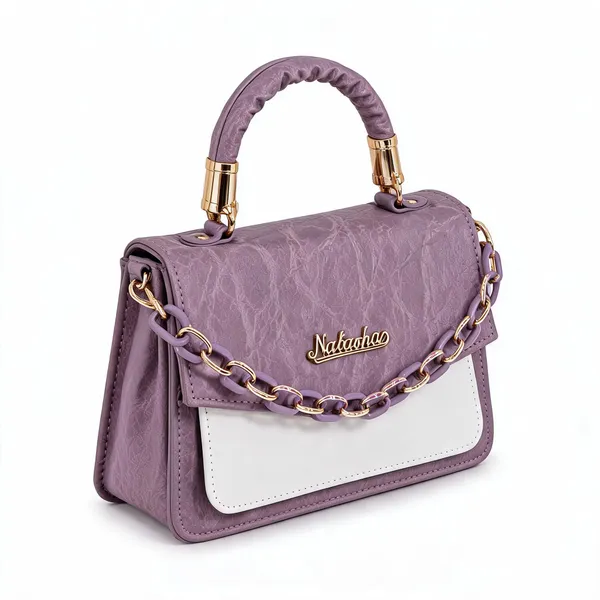 Lavender_Pu_Leather_Structured_Flap_Chain_Handbag_For_Women