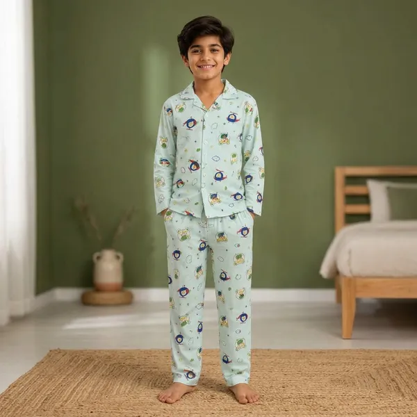 Light_Blue_Cotton_Regular_Fit_Printed_Pajama_Set_For_Boys