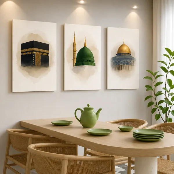 Acrylic_Islamic_Landmark_Three_Piece_Framed_Wall_Art_Set