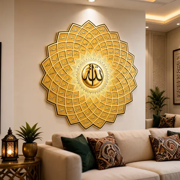 Acrylic_Islamic_Gold_Tone_Allah_99_Names_Calligraphy_Wall_Decor