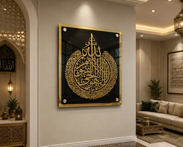 Acrylic_Islamic_Ayatul_Kursi_Gold_Black_Calligraphy_Wall_Decor
