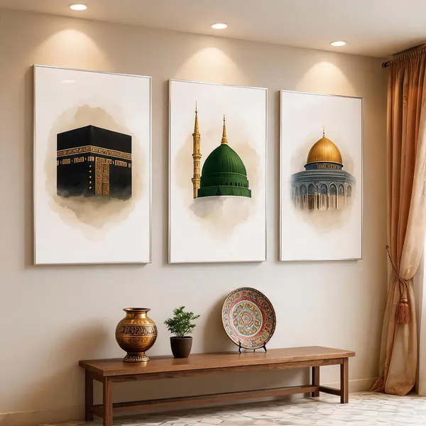 Acrylic_Islamic_Landmark_Three_Piece_Framed_Wall_Art_Set