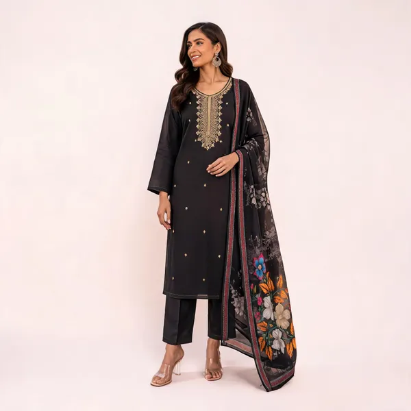 Black_Roman_Silk_Embroidered_Straight_Kurta_Set_For_Women