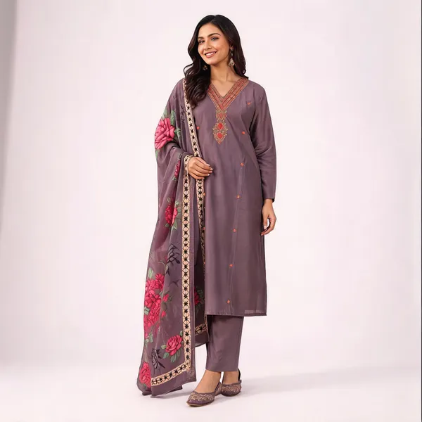 Mauve_Roman_Silk_Embroidered_Straight_Kurta_Set_For_Women
