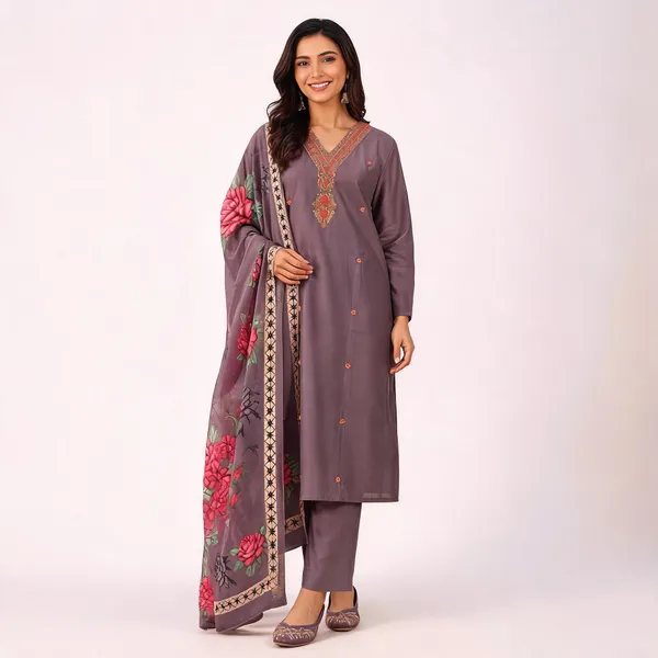 Mauve_Roman_Silk_Embroidered_Straight_Kurta_Set_For_Women