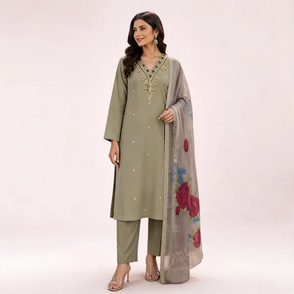 Pistachio_Green_Roman_Silk_Embroidered_Straight_Kurta_Set_For_Women