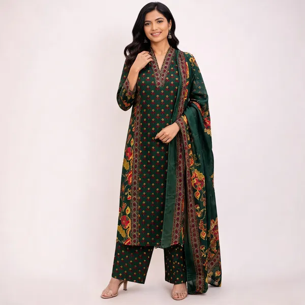 Green_Pure_Cotton_Printed_Straight_Kurta_Set_For_Women