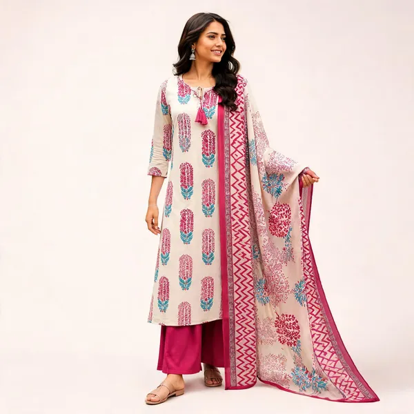 Pink_Cotton_Straight_Printed_Kurta_Set_For_Women