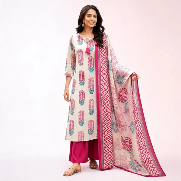 Pink_Cotton_Straight_Printed_Kurta_Set_For_Women
