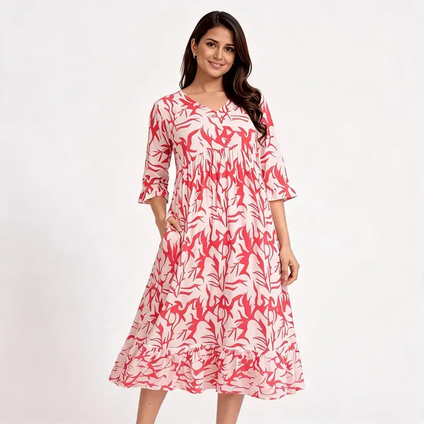 Pink_Pure_Cotton_Printed_A-Line_Dress_For_Women
