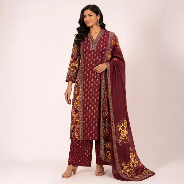 Maroon_Pure_Cotton_Printed_Straight_Kurta_Set_For_Women