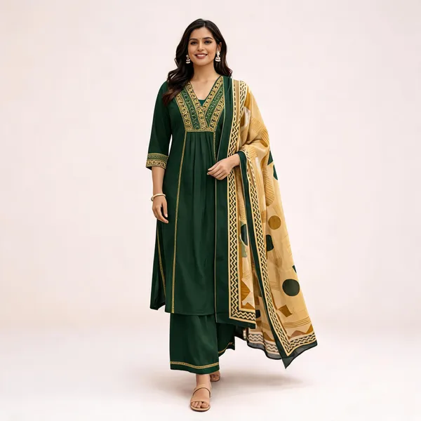 Green_Cotton_Embroidered_Kurta_Palazzo_Set_For_Women