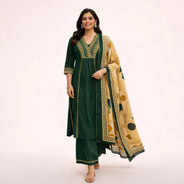 Green_Cotton_Embroidered_Kurta_Palazzo_Set_For_Women