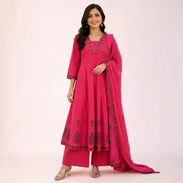 Pink_Pure_Cotton_Embroidered_Anarkali_Suit_Set_For_Women
