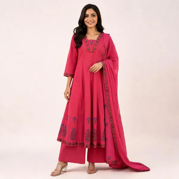 Pink_Pure_Cotton_Embroidered_Anarkali_Suit_Set_For_Women
