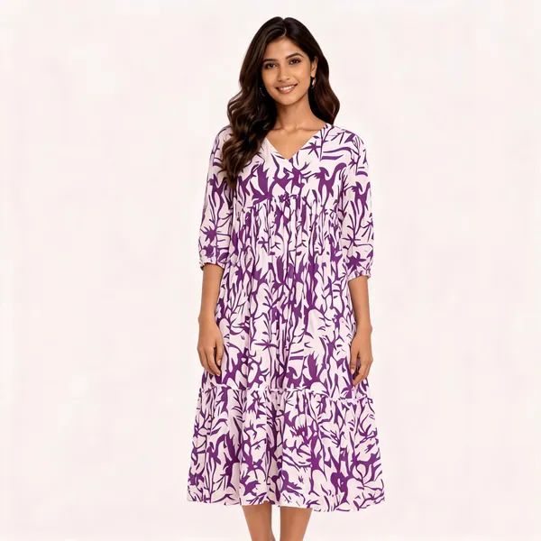 Purple_Pure_Cotton_Printed_Flared_Dress_For_Women