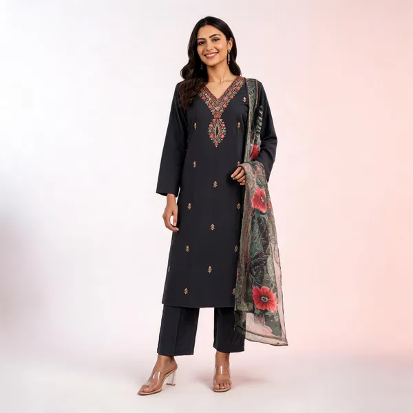 Black_Roman_Silk_Straight_Printed_Kurta_Set_For_Women