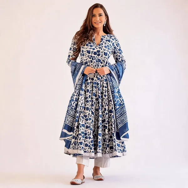 Blue_Cotton_Anarkali_Printed_Suit_Set_For_Women