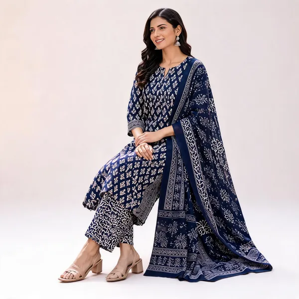 Navy_Blue_Pure_Cotton_Printed_Straight_Kurta_Set_For_Women