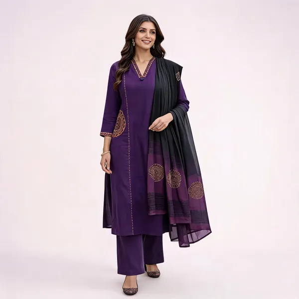 Purple_Cotton_Straight_Embroidered_Kurta_Set_For_Women