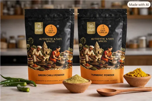 Desi_Tarkaa_Green_Chilli_Powder_100G_And_Turmeric_Powder_100G