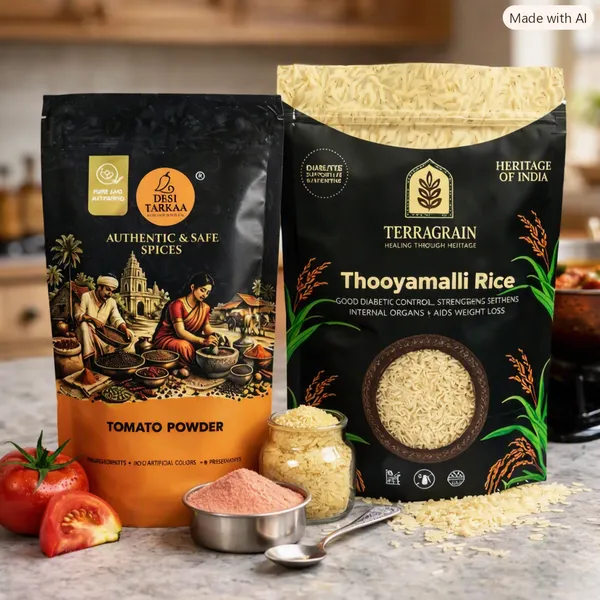 Desi_Tarkaa_Dehydrated_Tomato_Powder_100G_And_Thooyamalli_Heritage_Rice_1Kg