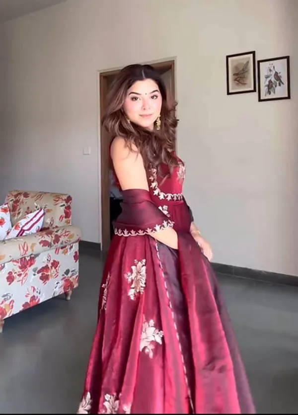 Elegant_Hand_Embroidery_Work_Anarkali_Suit_with_Dupatta_-_Maroon