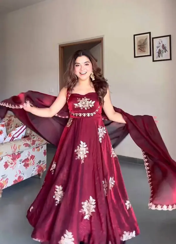 Elegant_Hand_Embroidery_Work_Anarkali_Suit_with_Dupatta_-_Maroon