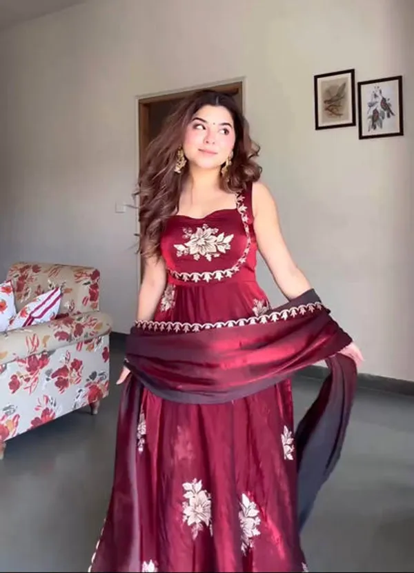 Elegant_Hand_Embroidery_Work_Anarkali_Suit_with_Dupatta_-_Maroon