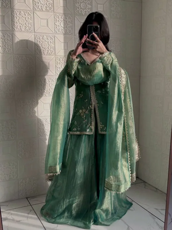 Designer_Fendy_Silk_Top_Palazzo_Dupatta_Set_For_Wedding_Festive_Occasions