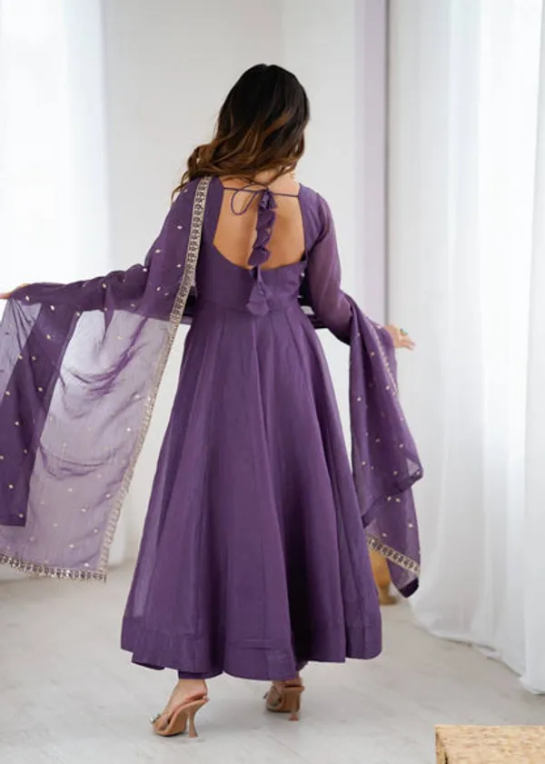 Designer_Pure_Crunchy_Silk_Anarkali_Gown_Set_With_Dupatta_Wedding_Wear