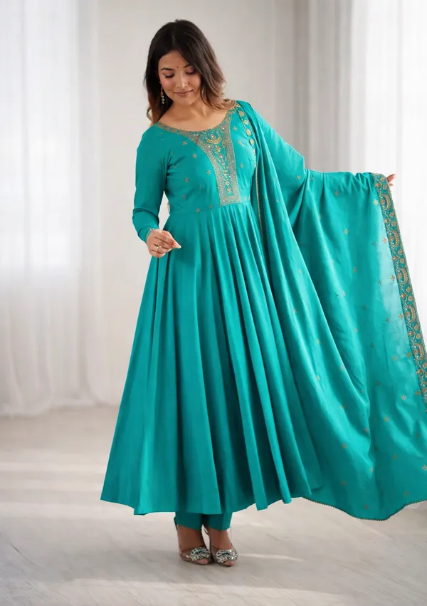 High_Premium_Roman_Chanderi_Silk_Anarkali_Set