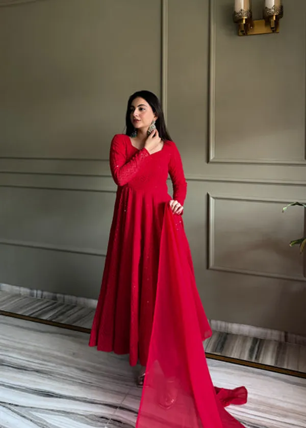 Heavy_Fox_Georgette_Lucknowi_Embroidered_Anarkali_Gown_Set_With_Dupatta