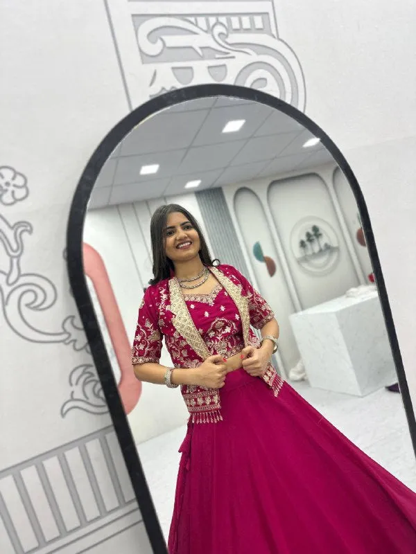 Amrapali_Trend_Designer_Chinon_Crop_Top_Lehenga_Set_With_Heavy_Embroidery_Jacket