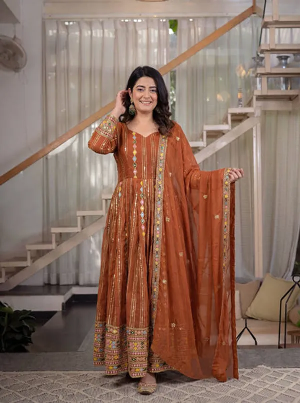 Designer_Faux_Blooming_Georgette_Embroidered_Anarkali_Suit_With_Pant_Dupatta