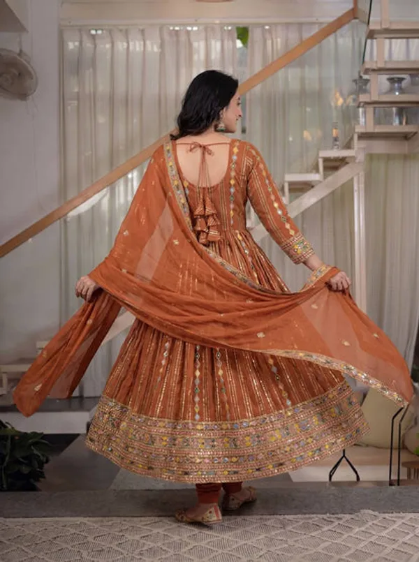 Designer_Faux_Blooming_Georgette_Embroidered_Anarkali_Suit_With_Pant_Dupatta