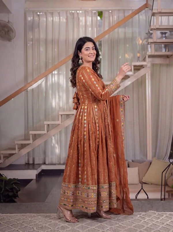 Designer_Faux_Blooming_Georgette_Embroidered_Anarkali_Suit_With_Pant_Dupatta