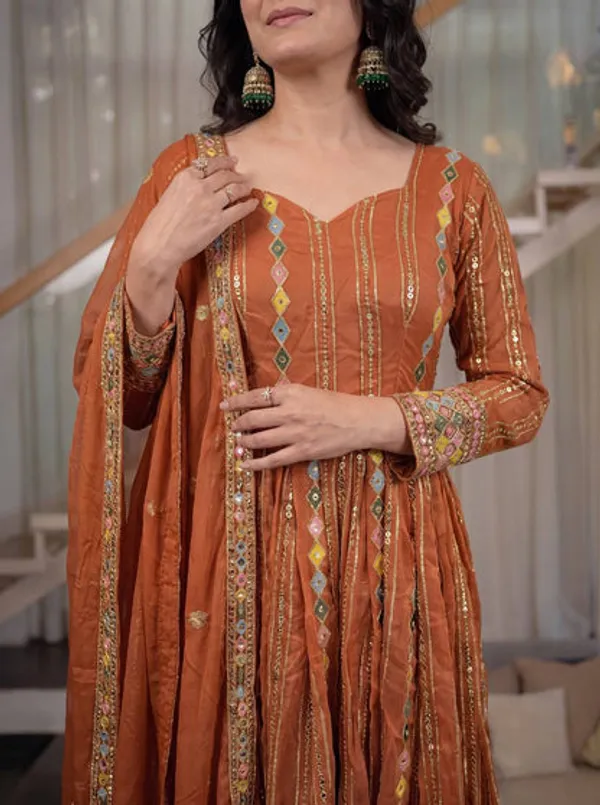 Designer_Faux_Blooming_Georgette_Embroidered_Anarkali_Suit_With_Pant_Dupatta