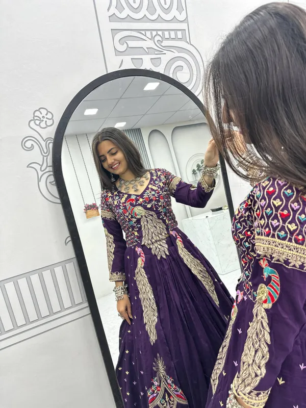 Designer_Pure_Vichitra_Lehenga_Choli_Heavy_Thread_Sequence_Work_Wedding_Festive_Wear
